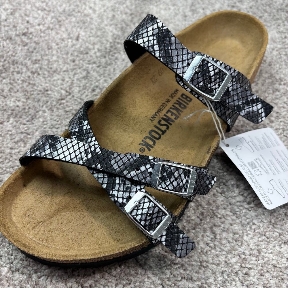 NWT! Birkenstock Women's Franca Sandals Black python-print size 39 - Picture 6 of 11
